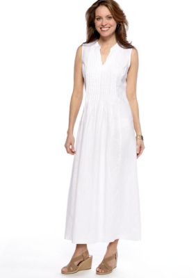 Solid Linen Dress with Seams   