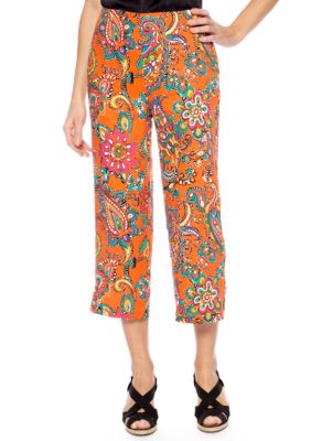 Choices Printed Elastic Waist Capri