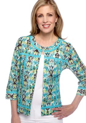Choices Printed Three Quarter Sleeve Jacket