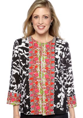 Choices Paradise Island Printed Embroidered Jacket.