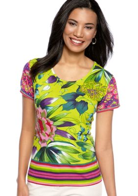 Choices Printed Short Sleeve Round Neck Tee