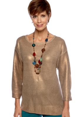 Choices Crown Jewel Allover Foil Printed Sweater Pullover