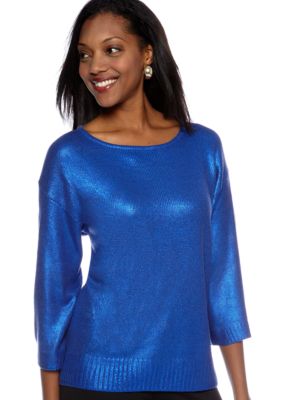 Choices Crown Jewel Allover Foil Printed Sweater Pullover