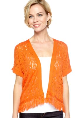 Choices Solid Dolman Sleeve Open Front Shrug