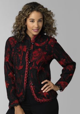 Choices Long Sleeve Chenille Tapestry Jacket - Belk.com