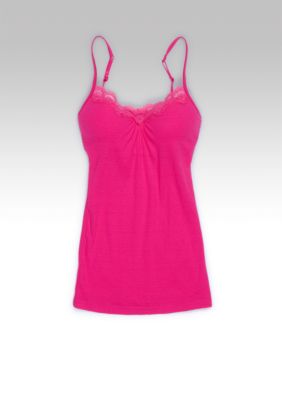 Grane Ribbed Molded Cup Lace Trim Cami