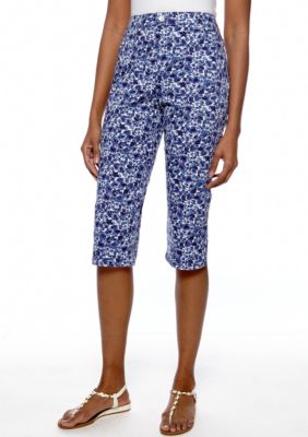 Kim Rogers Printed Denim Capri