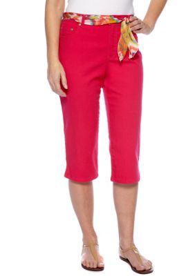 Kim Rogers Capri With Ethnic Print Scarf