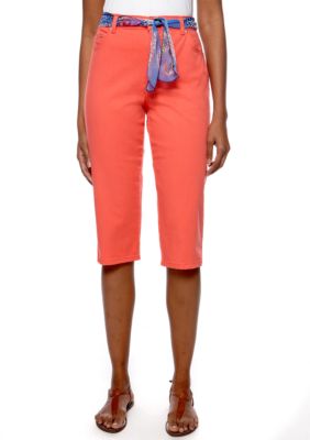 Kim Rogers Capri With Ethnic Print Scarf