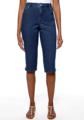Kim Rogers Printed Denim Capri