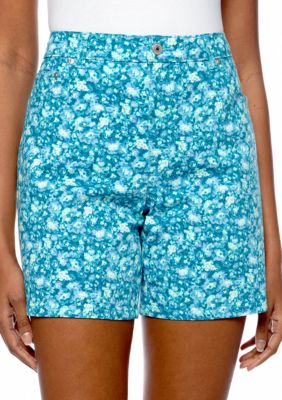 Kim Rogers Floral Print Denim Short