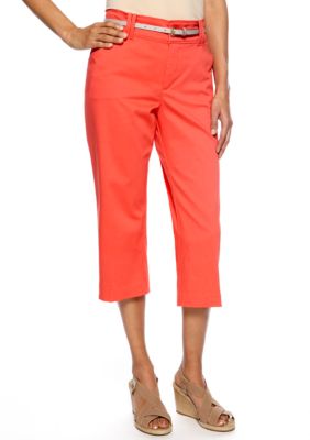 Lee&reg Platinum Petite Platinum Naturally Slimming Verona Belted Capri - Tango