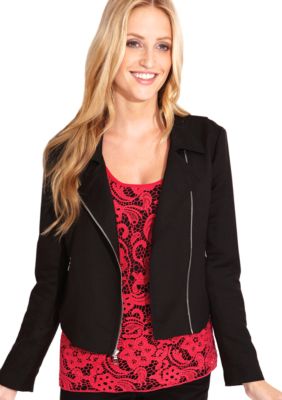 Karen Kane Coral Reef Linen Motorcycle Jacket