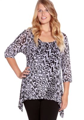 Karen Kane Plus Size Handkerchief Top