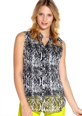 Karen Kane Electric Tide Split Placket Blouse