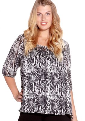 Karen Kane Plus Size Snake Skin Blouse