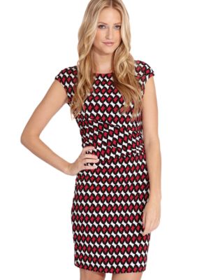 Karen Kane Coral Reef Geo Print Sheath Dress