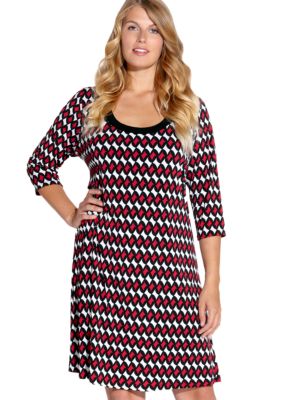 Karen Kane Plus Size Three-Quarter Sleeve Dress
