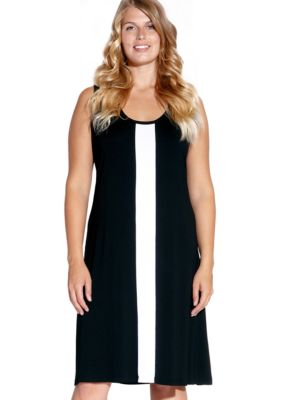Karen Kane Plus Size Sleeveless Center Stripe Dress