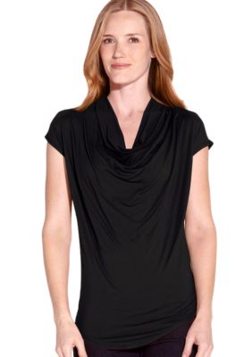 Karen Kane Indigo Bay Drape Neck Top