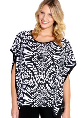 Karen Kane Electric Tide Printed Scarf Top