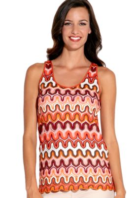 Karen Kane Coral Reef Sleeveless Crochet Tank Top