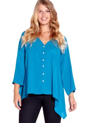 Karen Kane Plus Size Roll Sleeve Shirt
