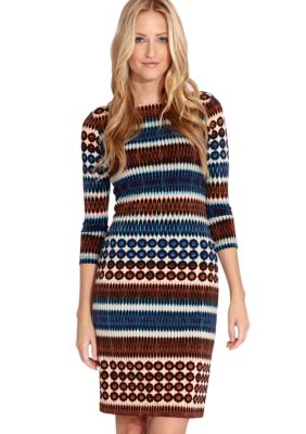 Karen Kane Indigo Bay Three Quarter Sleeve Dress