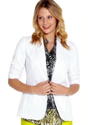 Karen Kane Electric Tide Shirred Sleeve Blazer