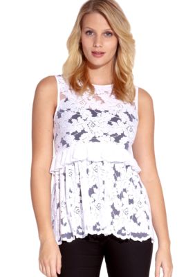 Karen Kane Indigo Bay Peplum Lace Top