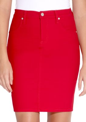 Karen Kane Coral Reef Colored Stretch Twill Skirt
