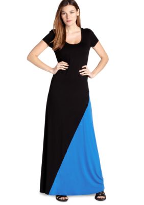 Karen Kane Electric Tide Split Color Block Maxi Dress