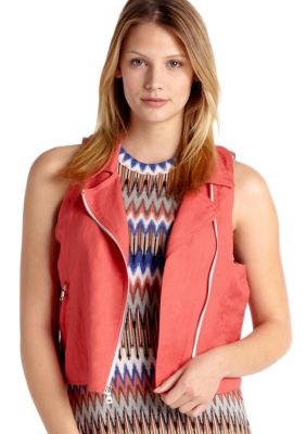 Karen Kane Melrose Linen Motorcycle Vest