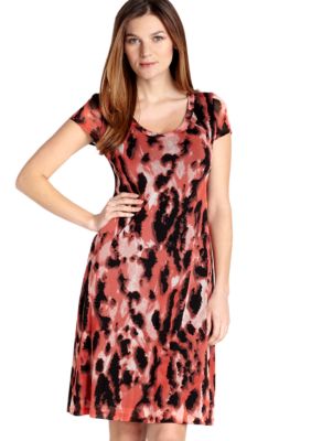Karen Kane Melrose Printed Cap Sleeve A-Line Dress