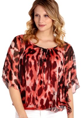 Karen Kane Melrose Printed Angel Sleeve Top