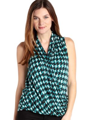 Karen Kane Cross Creek Sleeveless Wrap Top