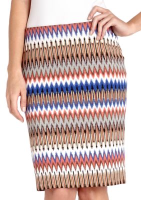 Karen Kane Melrose Zig Zag Printed Pencil Skirt