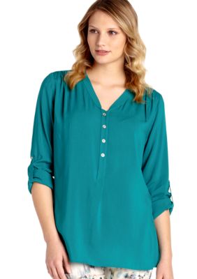 Karen Kane Cross Creek Roll Tab Sleeve Top