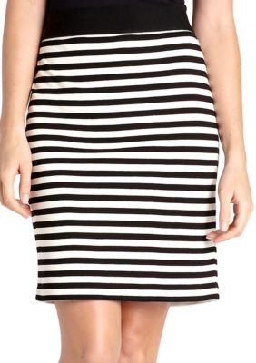 Karen Kane Melrose Ponte Stripe Print Pencil Skirt