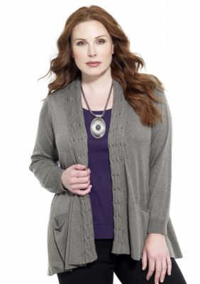 Karen Kane Plus Size Cable Drape Jacket