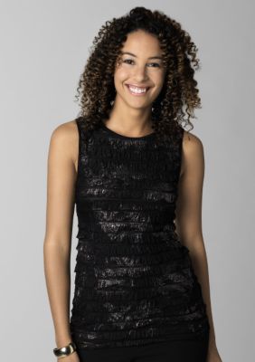 Karen Kane Metallic Bella Ruffle Tank