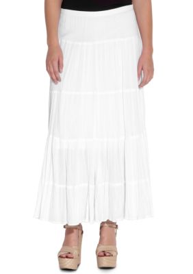 Karen Kane Coral Reef Long Crushed Crinkle Gauze Skirt