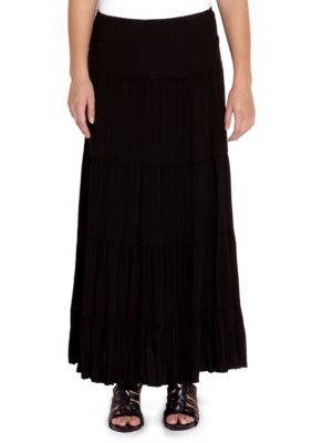 Karen Kane Indigo Bay Crushed Tiered Maxi Skirt