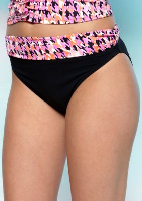 Profile Pepita Fold Over Swim Bottom