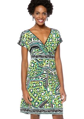 Madison Printed Surplice Dress