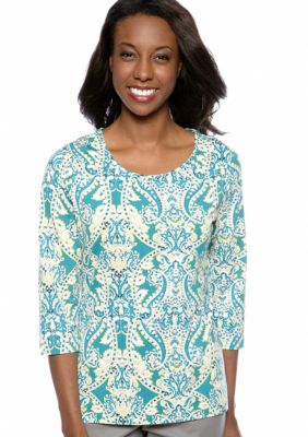 Madison Scroll Print 3/4 Sleeve Tee