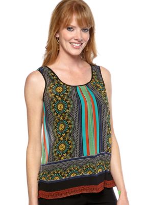 Madison Mix Print Sheer Tank