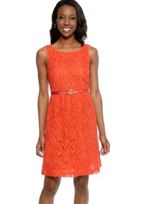 Madison Belted Lace Dress