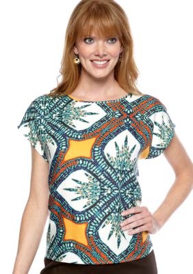 Madison Medallion Knit/Woven Top