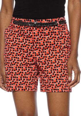 Madison Overlapping Dots Belted Short